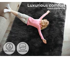 Marlow Floor Shaggy Rugs Soft Large Carpet Area Tie-dyed Black Colour 120x160cm