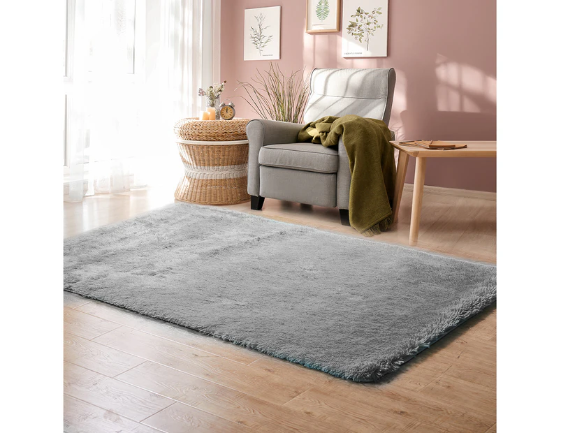 Marlow Floor Mat Rugs Shaggy Rug Area Carpet Large Soft Mats 300x200cm Grey - Grey