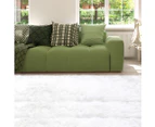 Floor Rug Shaggy Carpet Area Rugs Soft Fur Living Room Bedroom 160X230 White