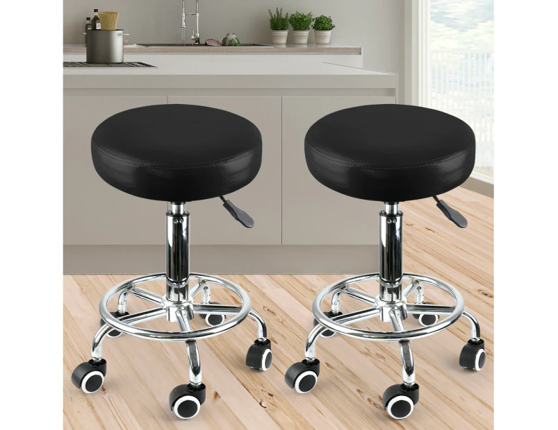 2x Levede Swivel Salon Barstool Hairdressing Stool Barber Chair Equipment Beauty