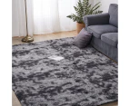 Marlow Floor Rugs Shaggy Soft Large Carpet Area Tie-dyed Midnight City 160x230 - Charcoal