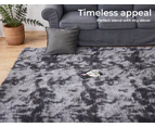 Marlow Floor Rugs Shaggy Soft Large Carpet Area Tie-dyed Midnight City 160x230 - Charcoal