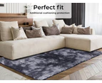 Marlow Floor Rugs Shaggy Soft Large Carpet Area Tie-dyed Midnight City 160x230 - Charcoal
