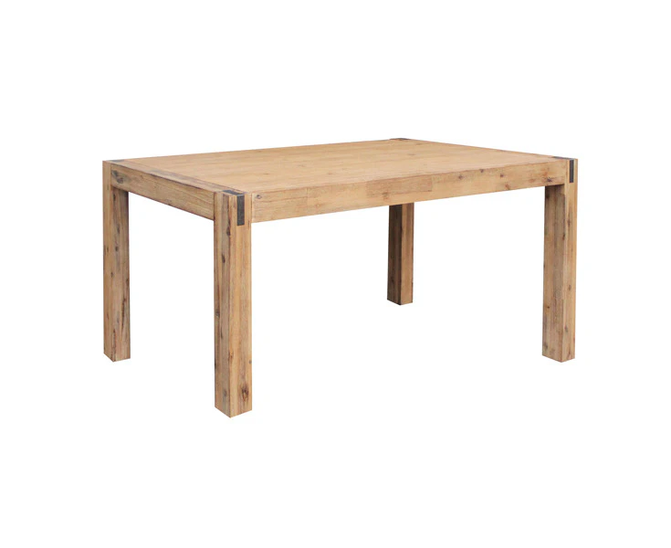 1X Dining Table 210cm Large Size with Solid Acacia Wooden Base in Oak Colour