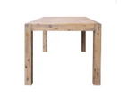 1X Dining Table 210cm Large Size with Solid Acacia Wooden Base in Oak Colour