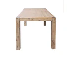 1X Dining Table 180cm Medium Size with Solid Acacia Wooden Base in Oak Colour