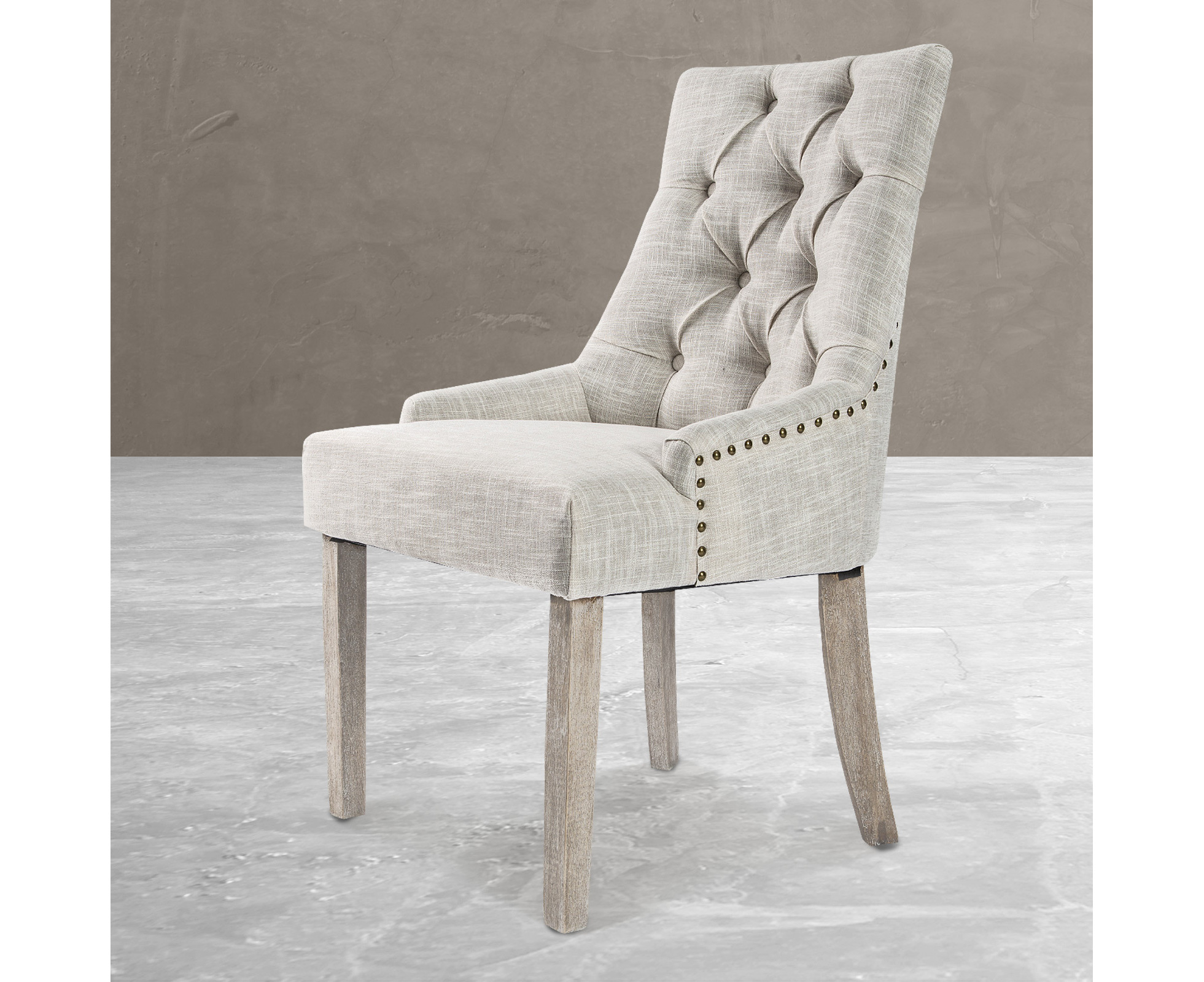 cream tufted dining chair