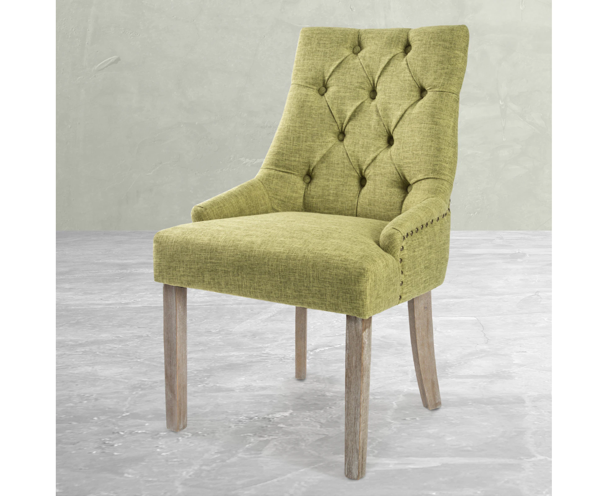 French Provincial Dining Chair Oak Leg AMOUR GREEN