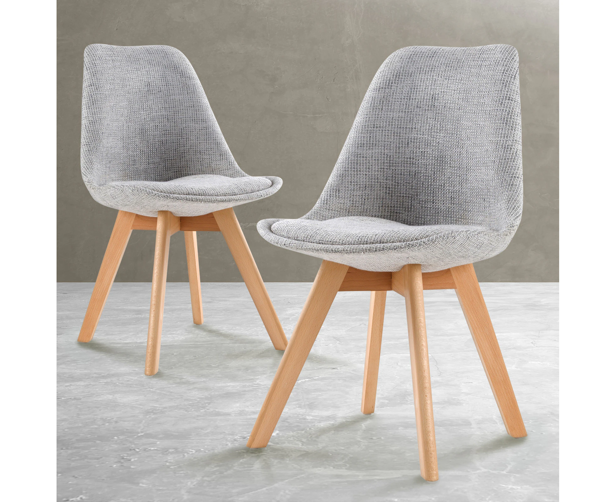 La Bella 2 Set Grey Retro Dining Cafe Chair Padded Seat