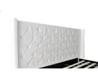 Hotshoppa Milano Royale White Leather Bed Frame in Queen, King or Super King