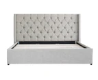 Hotshoppa Milano Royale Light Grey Fabric Bed Frame in Queen, King or Super King