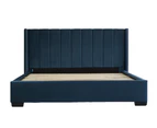 Hotshoppa Mayfair Blue Velvet Bed Frame & Hybrid MAX Mattress Bundle in Queen, King or Super King