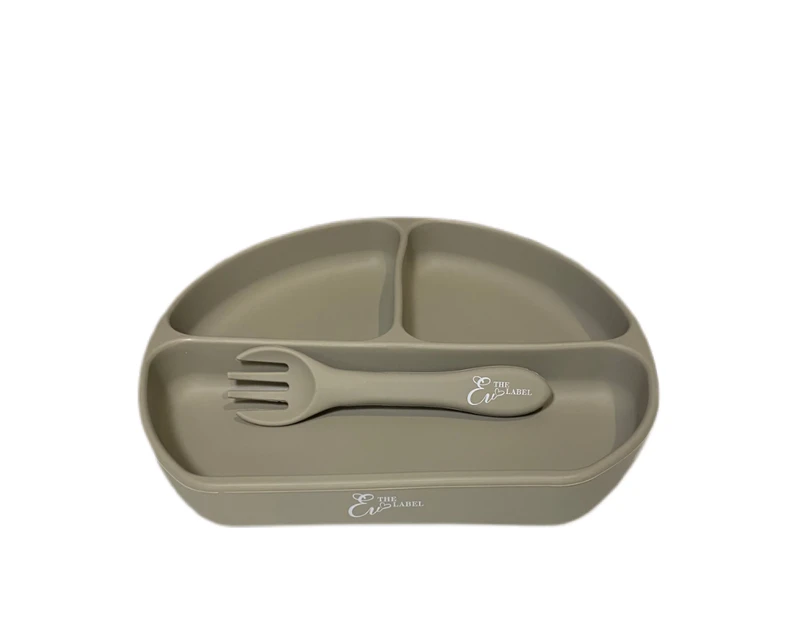 Ev The Label Silicone Plate+ Fork - Graphite Grey