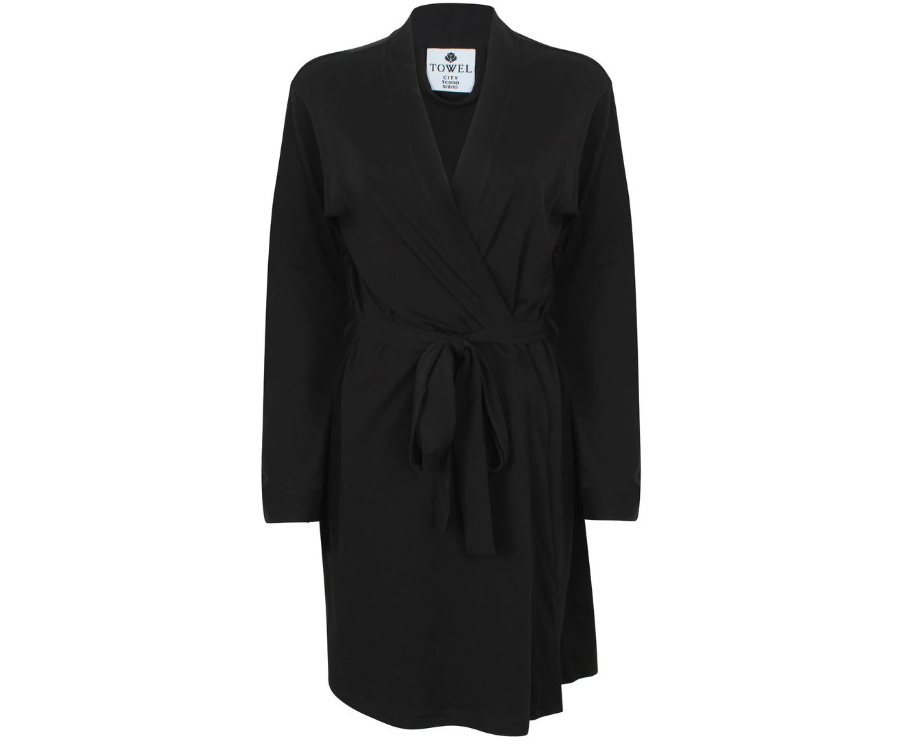 Towel City Womens Wrap Bath Robe / Towel (180 GSM) (Black) - RW1587