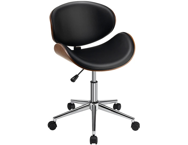 Giantex Bentwood Adjustable Swivel Office Chair Modern Rolling Curved Executive Seat, Black