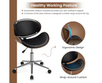 Giantex Bentwood Adjustable Swivel Office Chair Modern Rolling Curved Executive Seat, Black