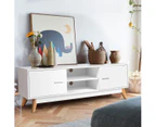 Giantex TV Stand 140cm TV Cabinet Modern Entertainment Unit Center for Living Room Bedroom,White