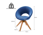 Giantex Mid Century Swivel Accent Chair Modern Fabric Armchair Velvet Vanity Desk Dining Chair Ideal for Living Room Office Bedroom,Blue