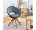 Giantex Mid Century Swivel Accent Chair Modern Fabric Armchair Velvet Vanity Desk Dining Chair Ideal for Living Room Office Bedroom,Grey