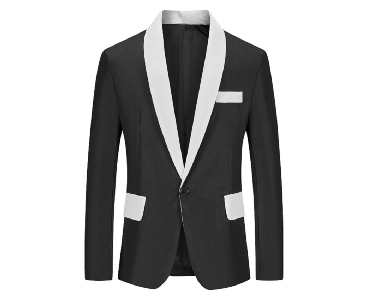 Men's Wedding Suit Blazer Slim Fit One Button Formal Business Jacket ...