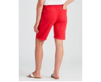 Rockmans Knee Length Zipped Pocket Solid Colour Shorts - Womens - True Red