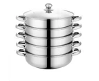 5 Tier Stainless Steel Steamer Meat Vegetable Cooking Steam Pot Kitchen Tool