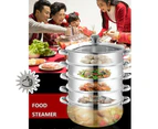 5 Tier Stainless Steel Steamer Meat Vegetable Cooking Steam Pot Kitchen Tool