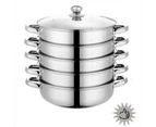5 Tier Stainless Steel Steamer Meat Vegetable Cooking Steam Pot Kitchen Tool