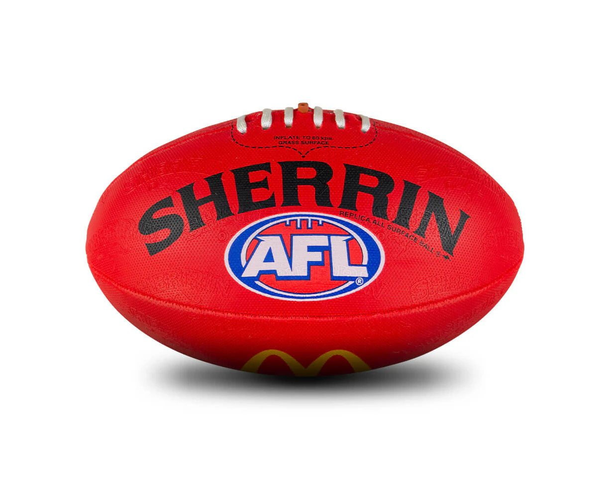 Sherrin AFL Replica All Surface Synthetic Football Mcdonalds Red