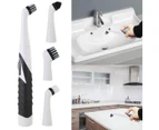 Electric Sonic Scrubber Cleaning Brush Household Brush with 4 Heads for Bathroom Kitchen