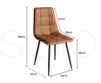 Levede 4x Dining Chairs Kitchen Table Chair Lounge Room Padded Seat PU Leather