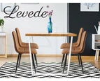 Levede 4x Dining Chairs Kitchen Table Chair Lounge Room Padded Seat PU Leather