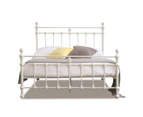 Istyle Modern Classic Valarie King Metal Bed Frame White