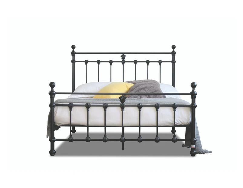 Istyle Modern Classic Valarie King Metal Bed Frame Black
