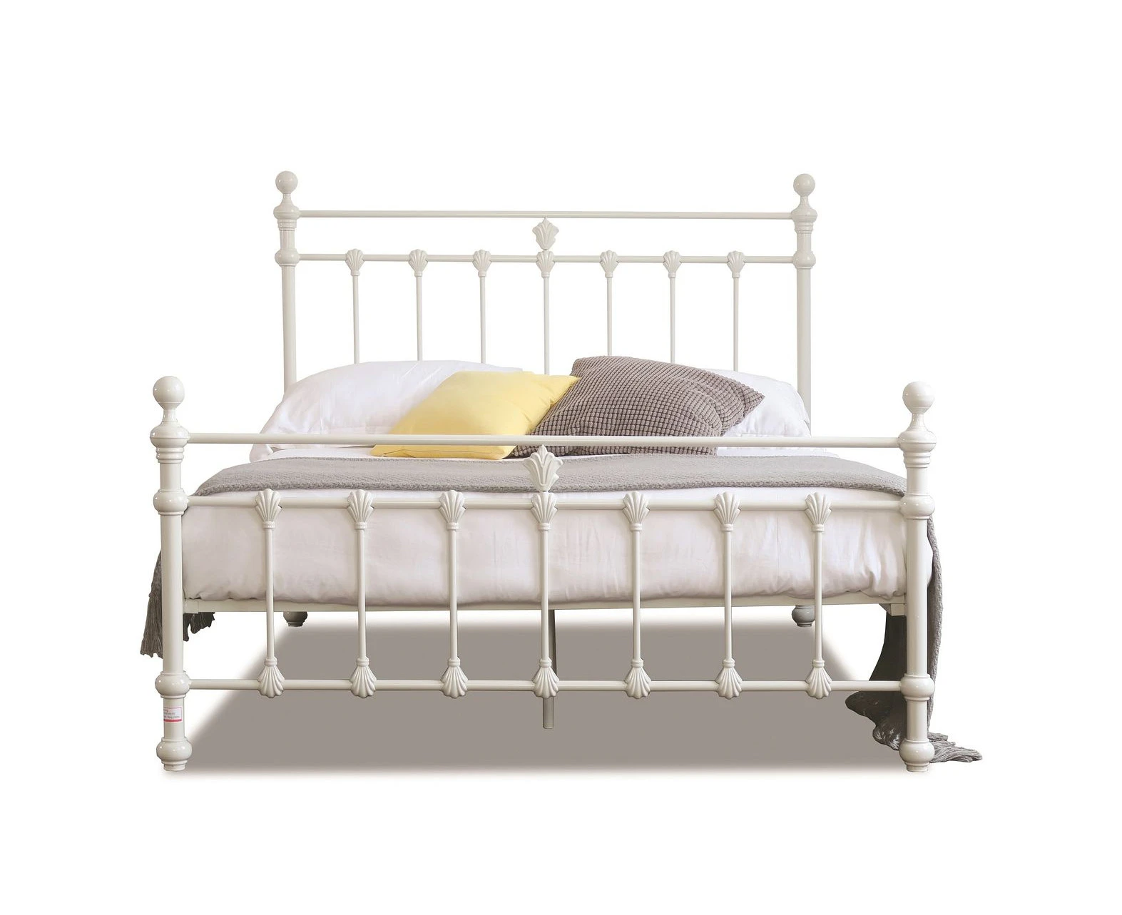 Istyle Modern Classic Valarie Queen Metal Bed Frame White