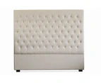 Istyle Modern Classic Mansory Queen Fabric Bed Head White Oak