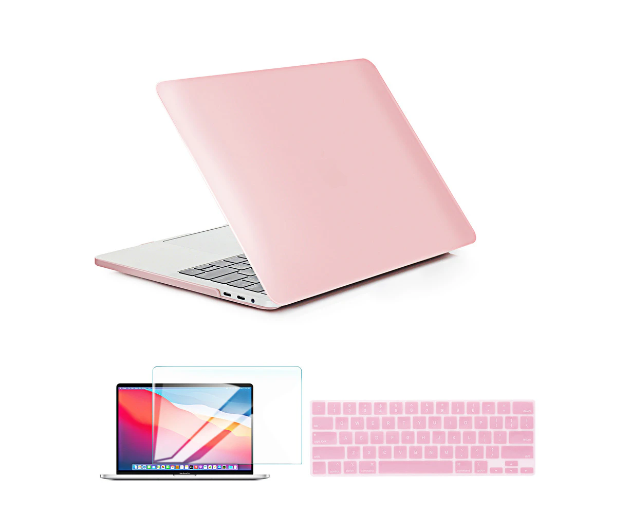 Macbook Pro 13" 2022 M2/2020 M1/2019-2016 Case, Techprotectus Colorlife Hardshell Case with Screen Protector and Keyboard Cover for Apple - Rose Quartz