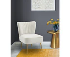 HomeStar Tiffany Velvet Fabric Accent Lounge Chair - White - White