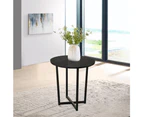 Archie Wooden Round End Lamp Side Table - Black