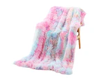 Reversible Long Pile Plush Blanket Faux Fur Soft Warm Shaggy Throw Rug - Colorful