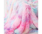 Reversible Long Pile Plush Blanket Faux Fur Soft Warm Shaggy Throw Rug - Colorful