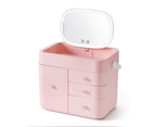 Bestier Touch LED Makeup Mirror Storage Box with 10X Magnifying Mirror