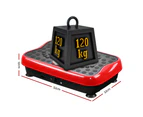 Everfit Vibration Machine Platform Vibrator with Resistance Rope Home Gym Red