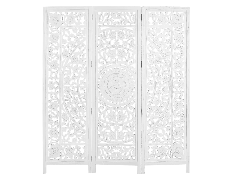 Jans 3 Panel Room Divider Screen Privacy Shoji Timber Wood Stand - White