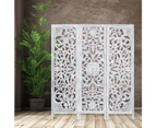 Diego 3 Panel Room Divider Screen Privacy Shoji Timber Wood Stand - White