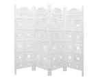 Iron Jali 4 Panel Room Divider Screen Privacy Shoji Timber Wood Stand - White