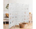 Iron Jali 4 Panel Room Divider Screen Privacy Shoji Timber Wood Stand - White