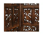 Elephant 4 Panel Room Divider Screen Privacy Shoji Timber Wood Stand - Burnt