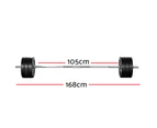 Everfit 68kg Barbell Set Weight Plates Bar Lifting Bench 168cm