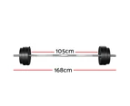 Everfit 58kg Barbell Set Weight Plates Bar Lifting Bench 168cm